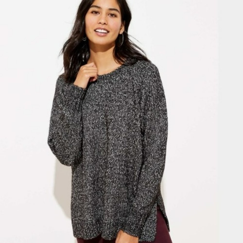 Loft Oversized Marled Poncho Sweater